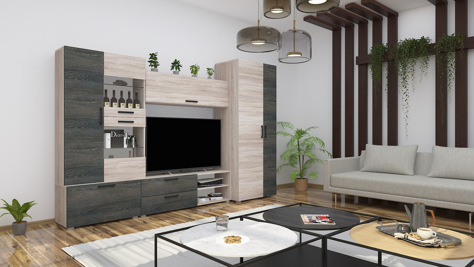 Corpus Capri 1-es összeállítás 300 cm 130 cm-es Tv-s hátlappal